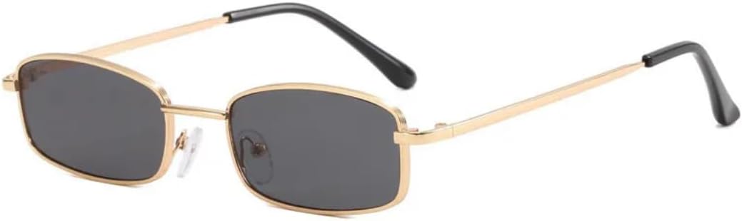 

Солнцезащитные очки с защитой от УФ-излучения UV400 | Металлическая панк-оправа, маленькая | для женщин и мужчин, для занятий спортом на открытом воздухе и вождения DSVIGF, Gold-black