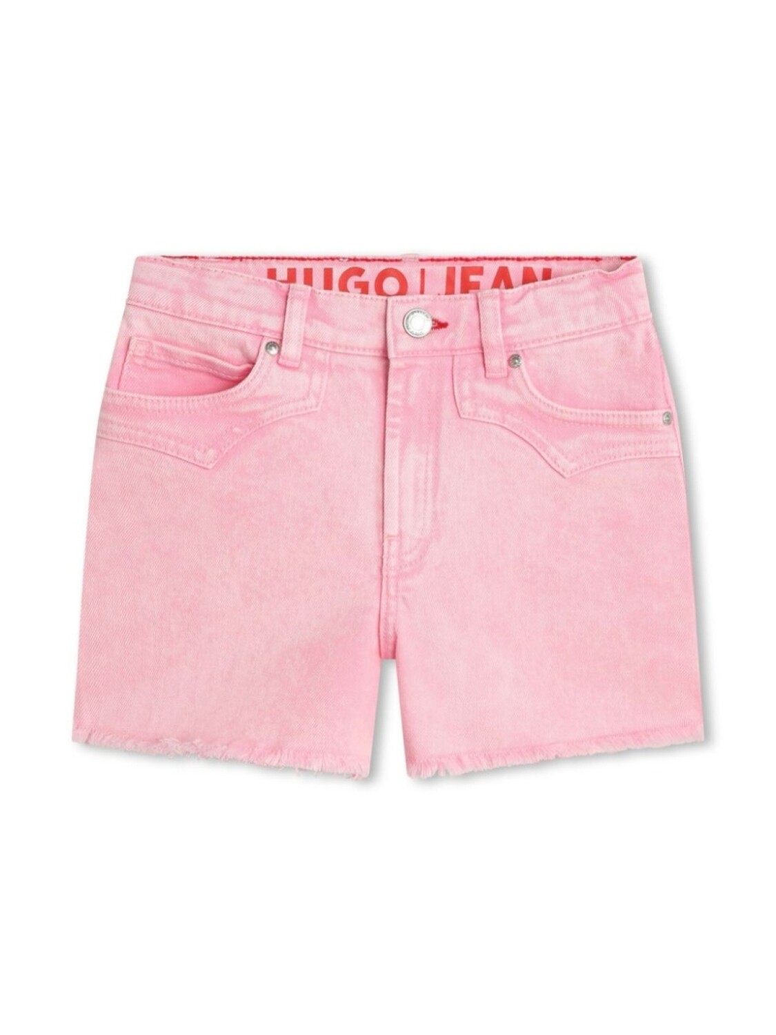 

HUGO KIDS джинсовые шорты с бахромой, розовый