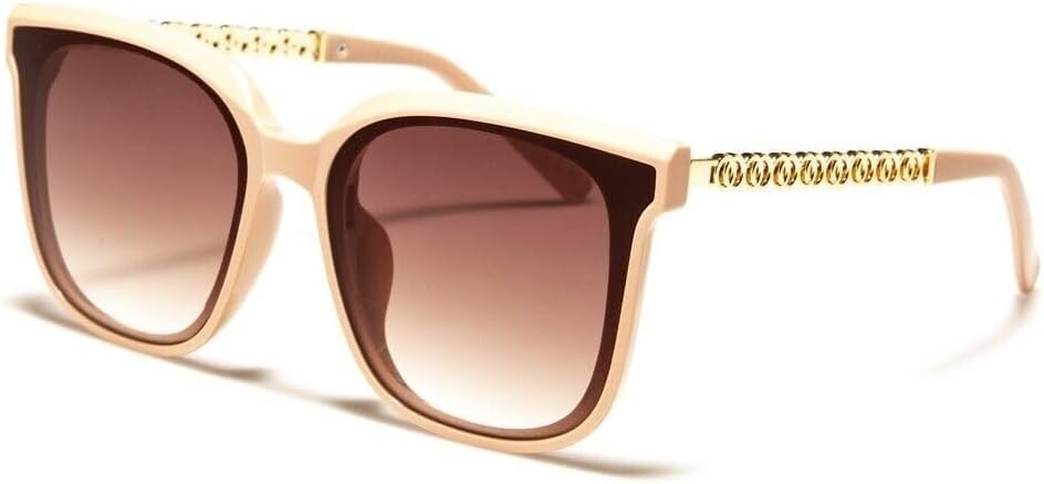 

Женские солнцезащитные очки Dweebzilla Oversized Square Butterfly Jackie O в стиле ретро, ​​дизайнерские, большие, модные, с защитой от УФ-излучения UV400, гибридные, Pink & Gold Frame - Brown Gradient Lenses