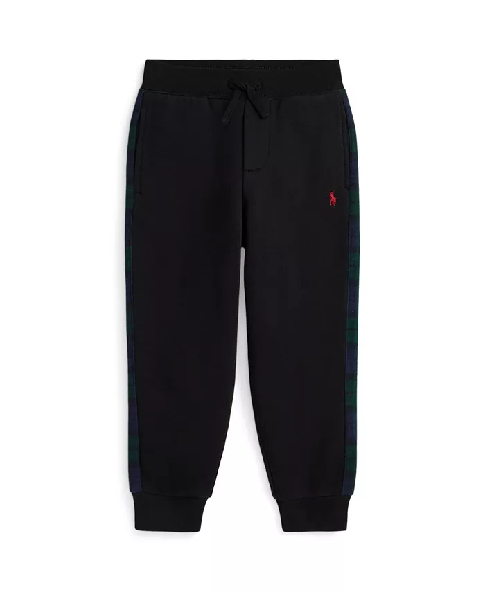 

Брюки-джоггеры для мальчиков 2-7 лет с отделкой в клетку из флиса Polo Ralph Lauren, черный