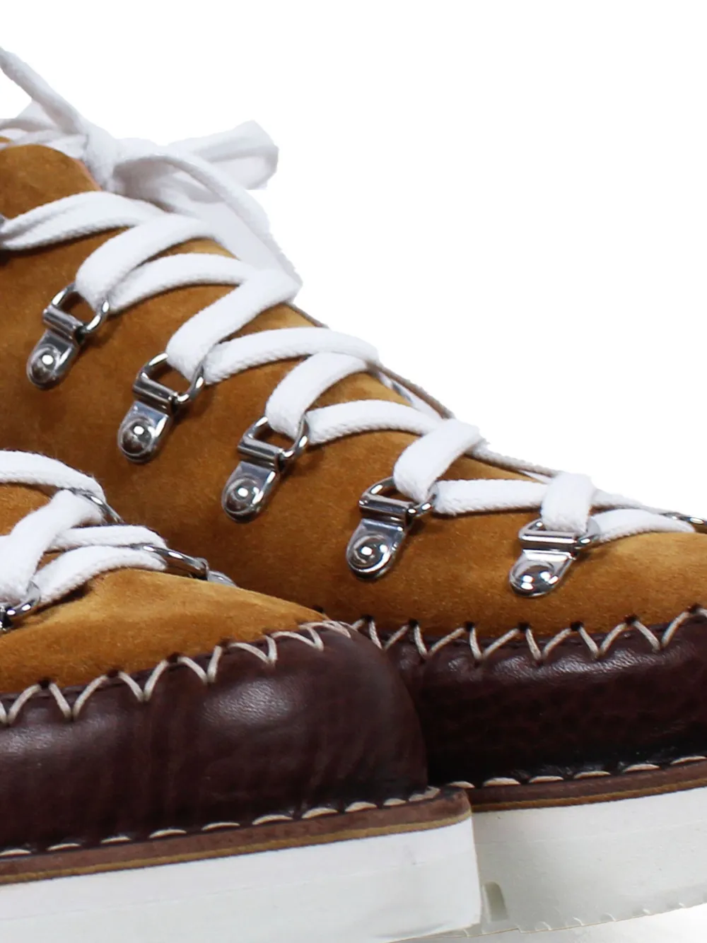 Кожаные ботинки на шнуровке Fracap, коричневый — фото 4