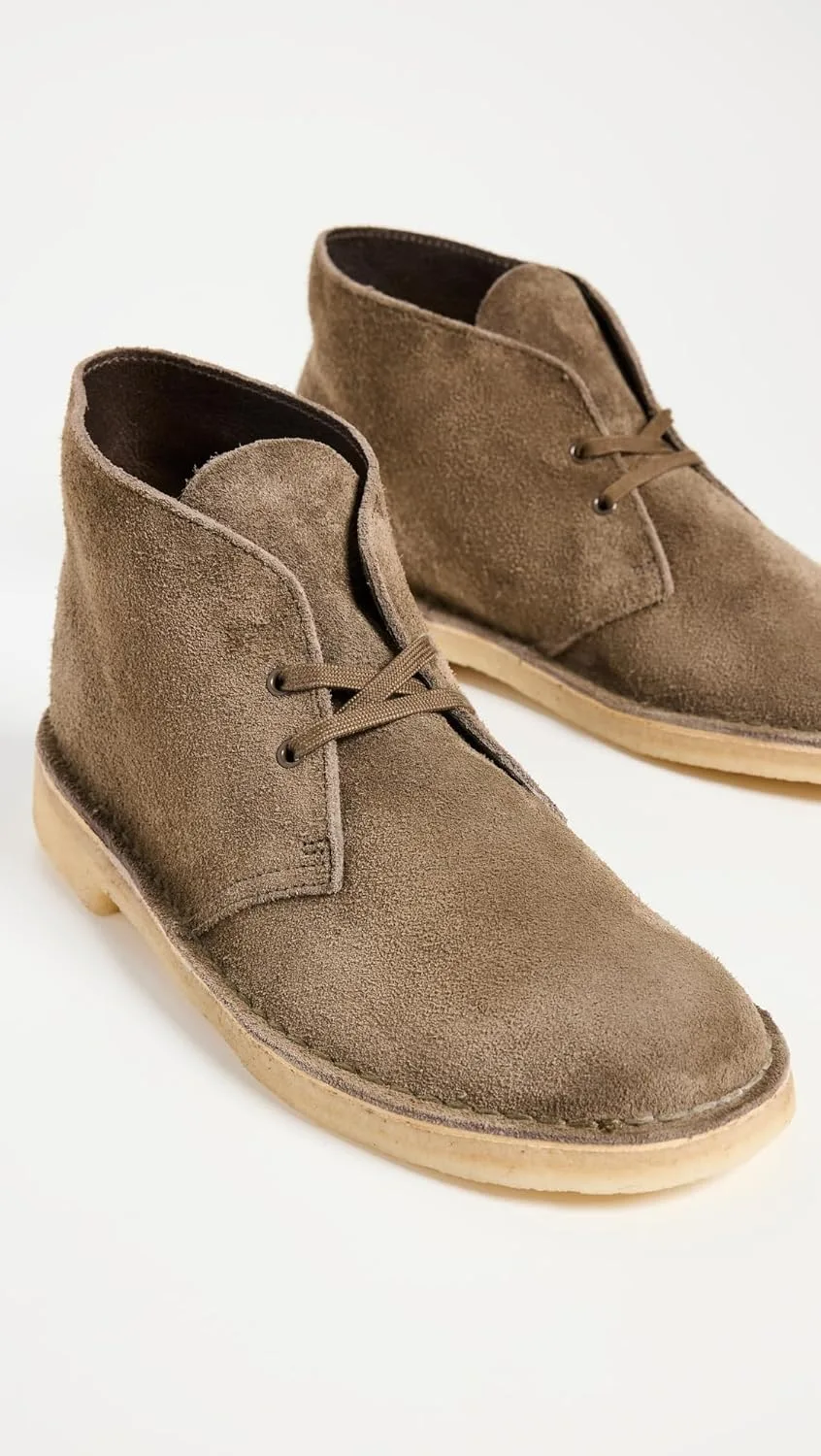 Ботинки Clarks Originals Desert Boot, мужские ботинки Desert Boots, ботинки на невысоком каблуке и ботинки, серые (замша wolf) — фото 4