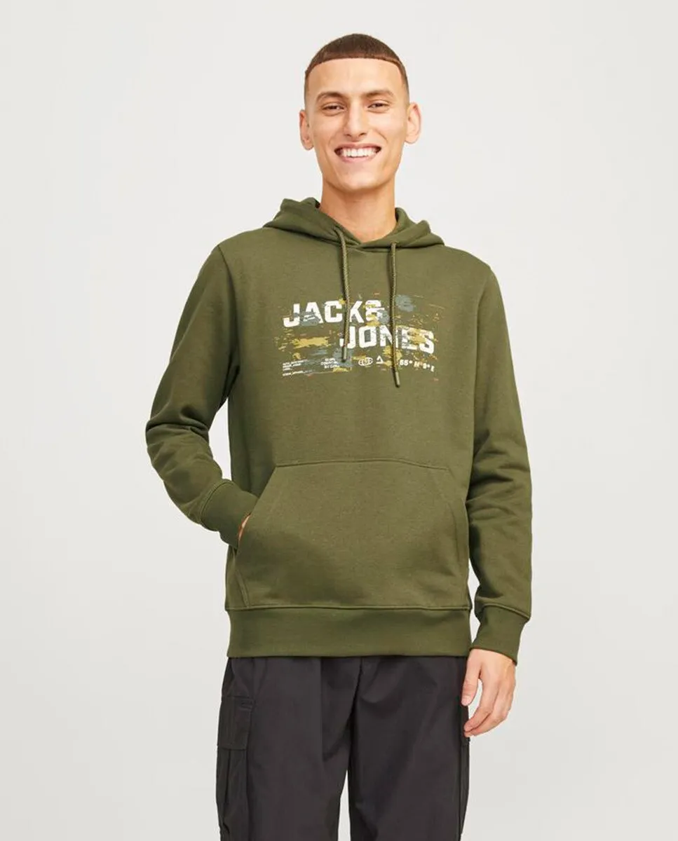 

Мужская толстовка с длинными рукавами и вышивкой спереди Jack & Jones, зеленый