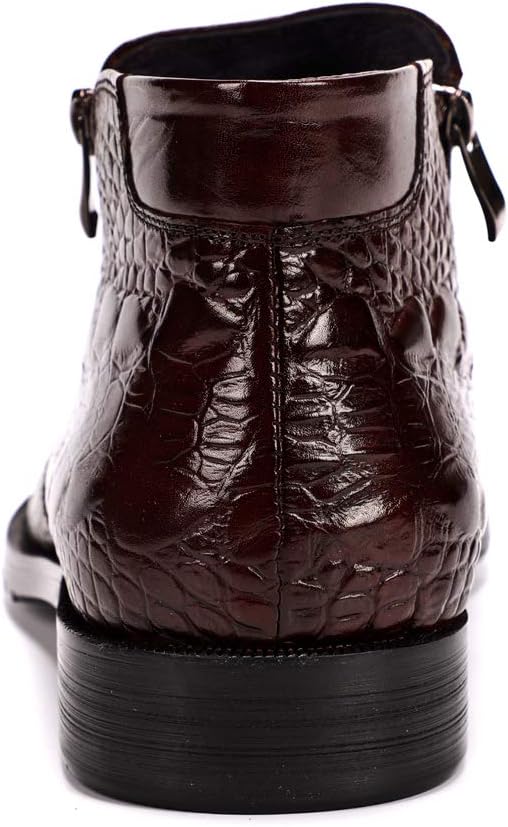 Мужские ботинки Santimon с молнией выше щиколотки, лакированная кожа, официальные стильные ботинки, модные, черные и красные, красный — фото 3