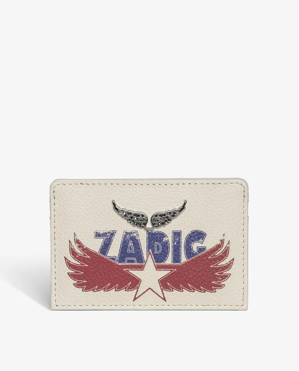

Кожаный женский кошелек для карт ZV Pass America Zadig & Voltaire, белый