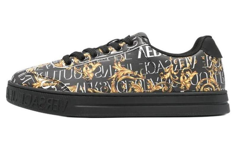 

Кожаные кроссовки с принтом «барокко» VERSACE JEANS COUTURE, Black