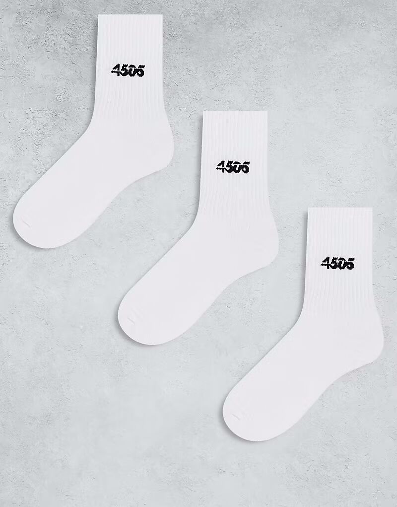 

4505 - Icon - 3 пары быстросохнущих спортивных носков белого цвета