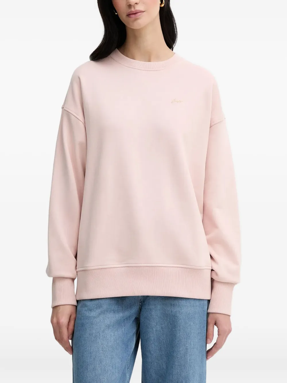 

Толстовка с круглым вырезом и логотипом BOSS, розовый