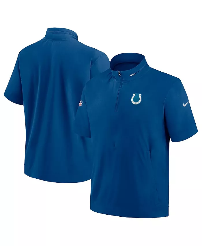 Мужская худи с молнией на четверть и короткими рукавами Royal Indianapolis Colts Sideline Coach Nike — фото 2