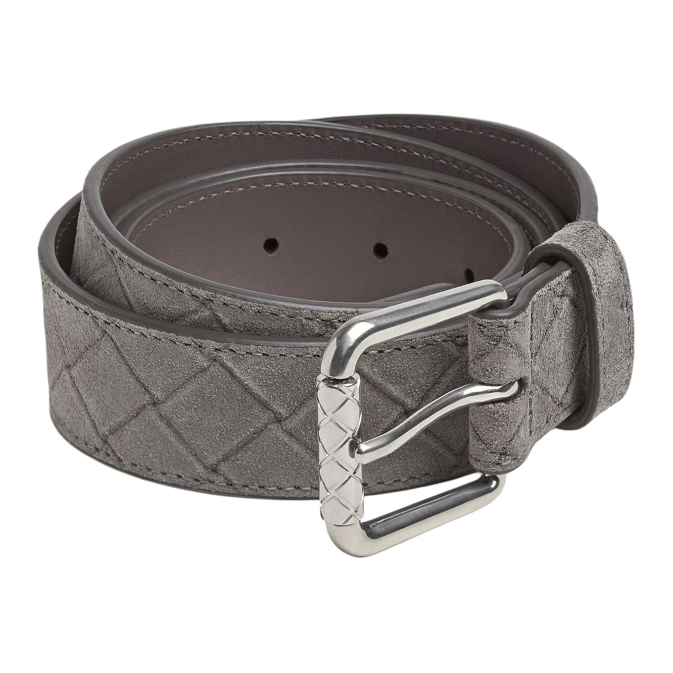 

Bottega Veneta Кожаный ремень мужской серый шириной 3 см, Gray
