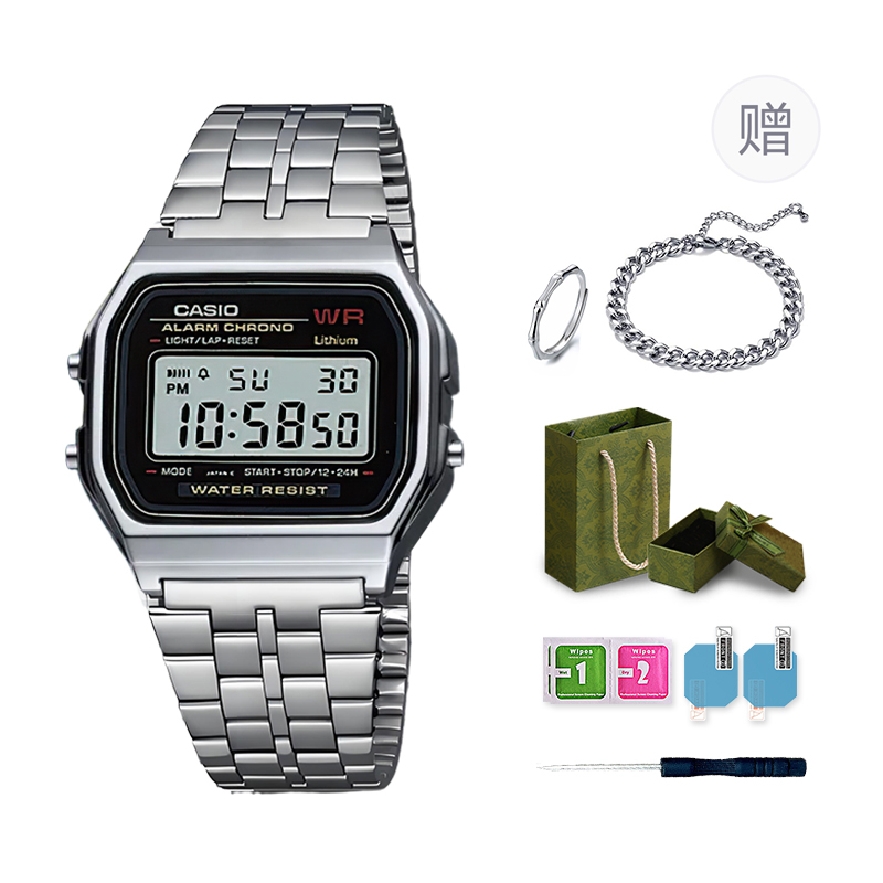 

CASIO Часы YOUTH Collection Block Box Quartz Movement Stainless Steel Strap Watch Unisex Black Dial