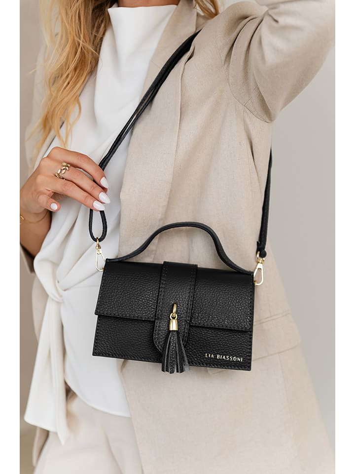 

Lia Biassoni Кожаная сумка черного цвета - (Ш)20 x (В)13 x (Г)6 см