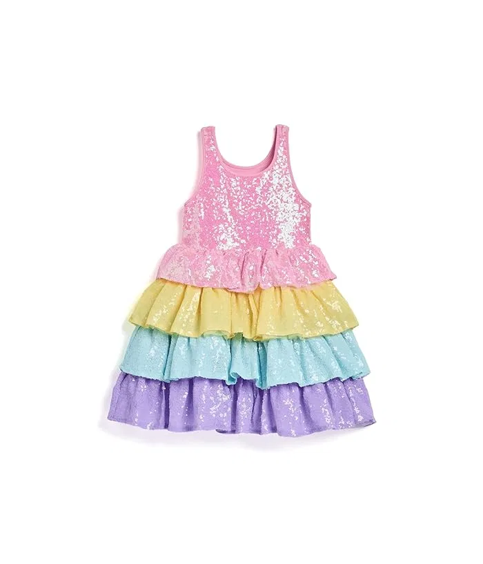 Платье с пайетками Rainbow Sequin Tiered Dream Lola and The Boys, Multi