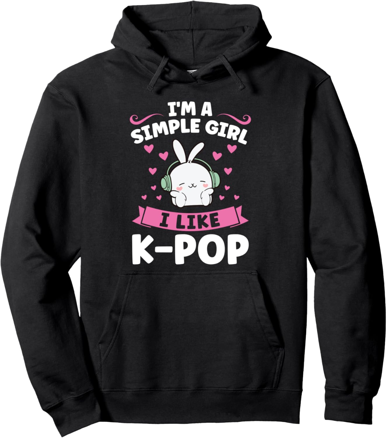

Я простая девушка. Мне нравятся K-pop девушки. Худи K-Pop Lover & K-Pop Merch Gift, черный