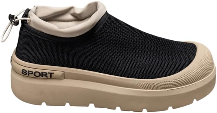 

Мужские кроссовки с плоской подошвой - повседневная тканая верхняя часть и комфортный стиль для активного отдыха Hoalox, черный