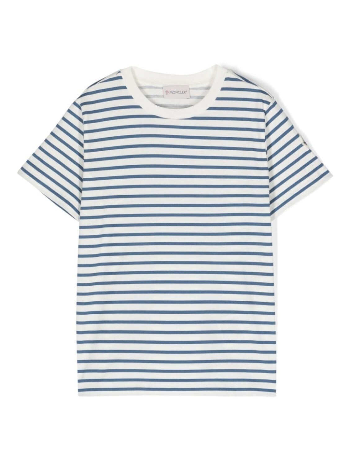 

Moncler Enfant полосатая футболка с логотипом, синий