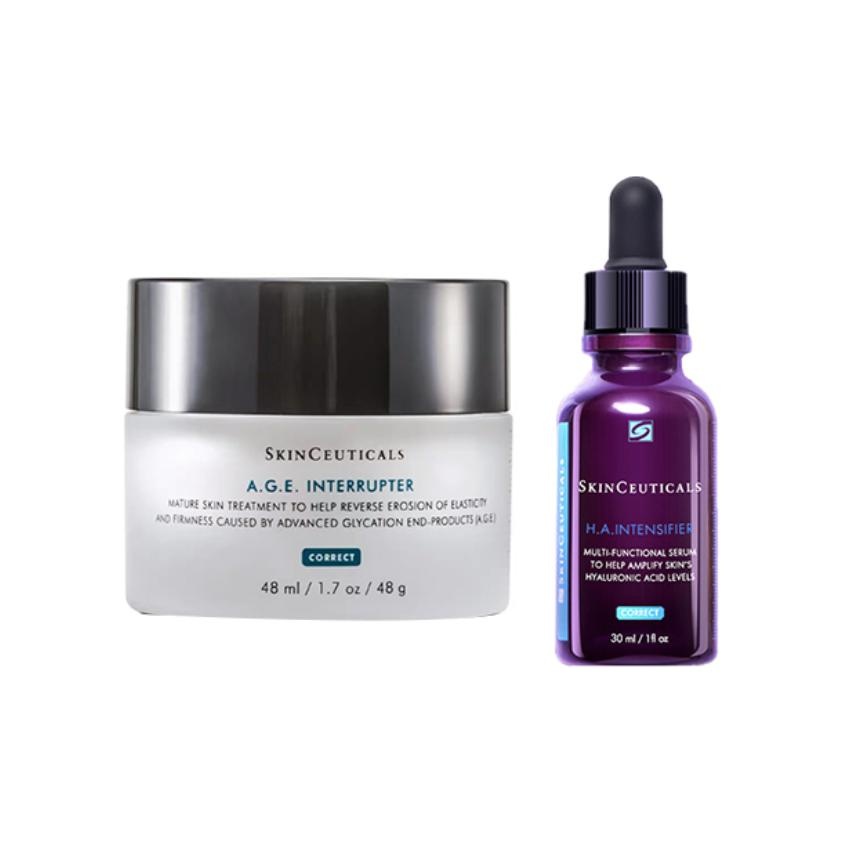 

SKINCEUTICALS Набор для ухода за кожей XIULIKE A.G.E. Cream Serum бежево-фиолетовый антивозрастной стабилизирующий увлажняющий восстанавливающий 48мл+30мл