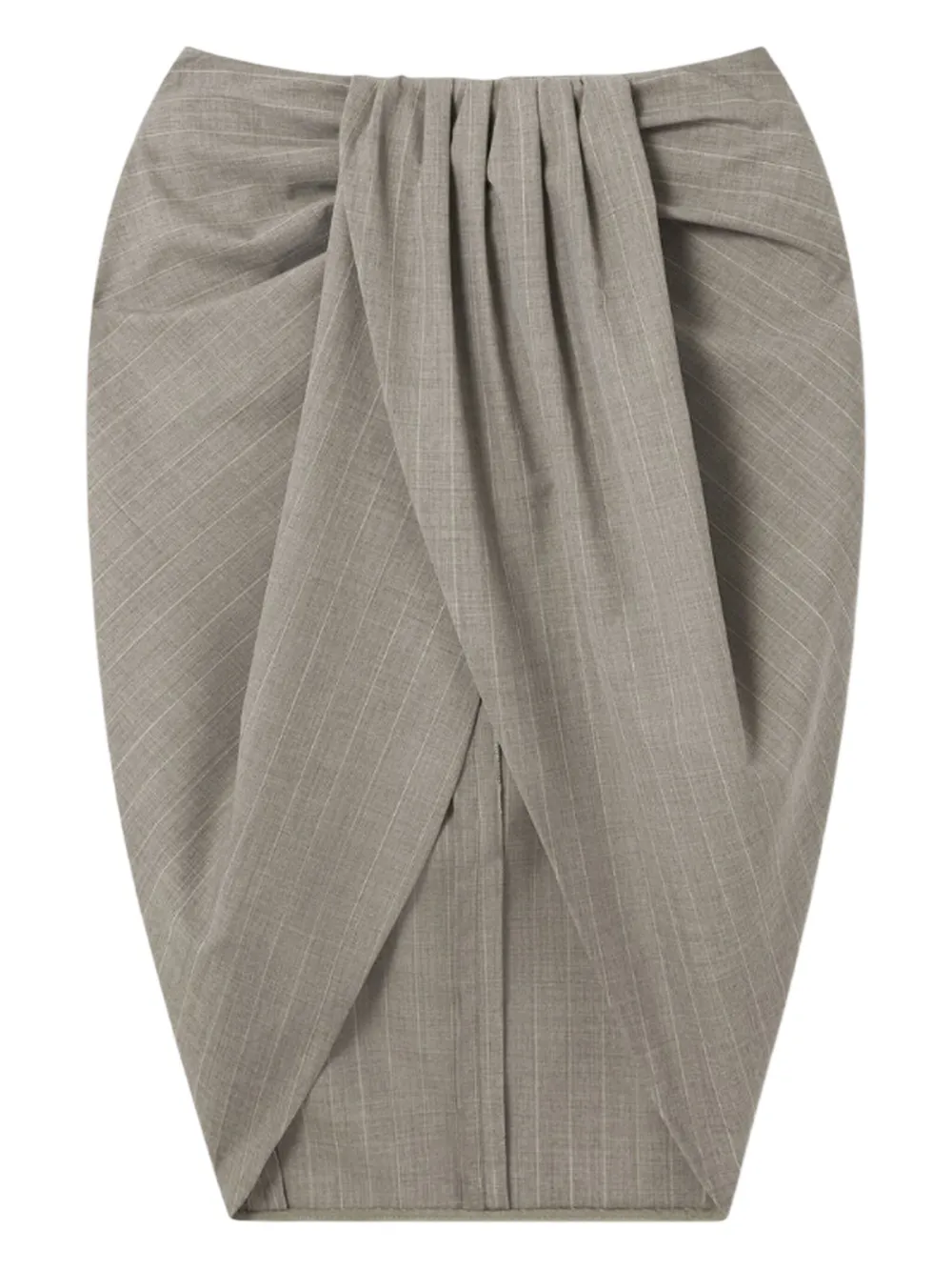 

Юбка миди в тонкую полоску со сборками STELLA MCCARTNEY, серый