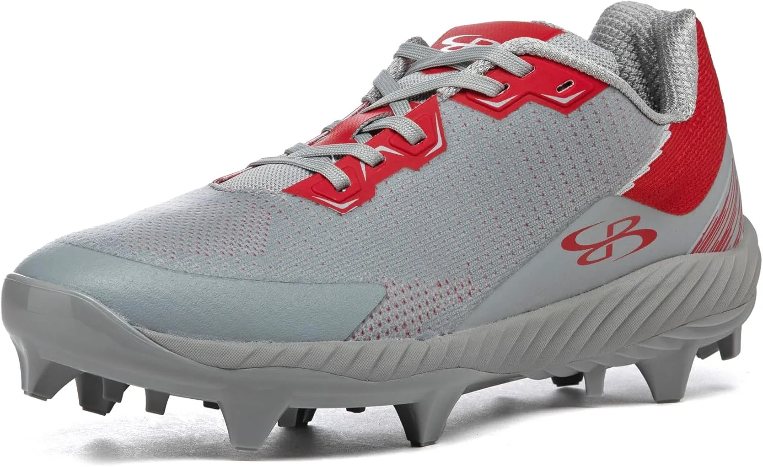 Футбольные бутсы Boombah Men's Impulse PureKnit Molded - различные цвета - разные размеры, серый/красный — фото 3