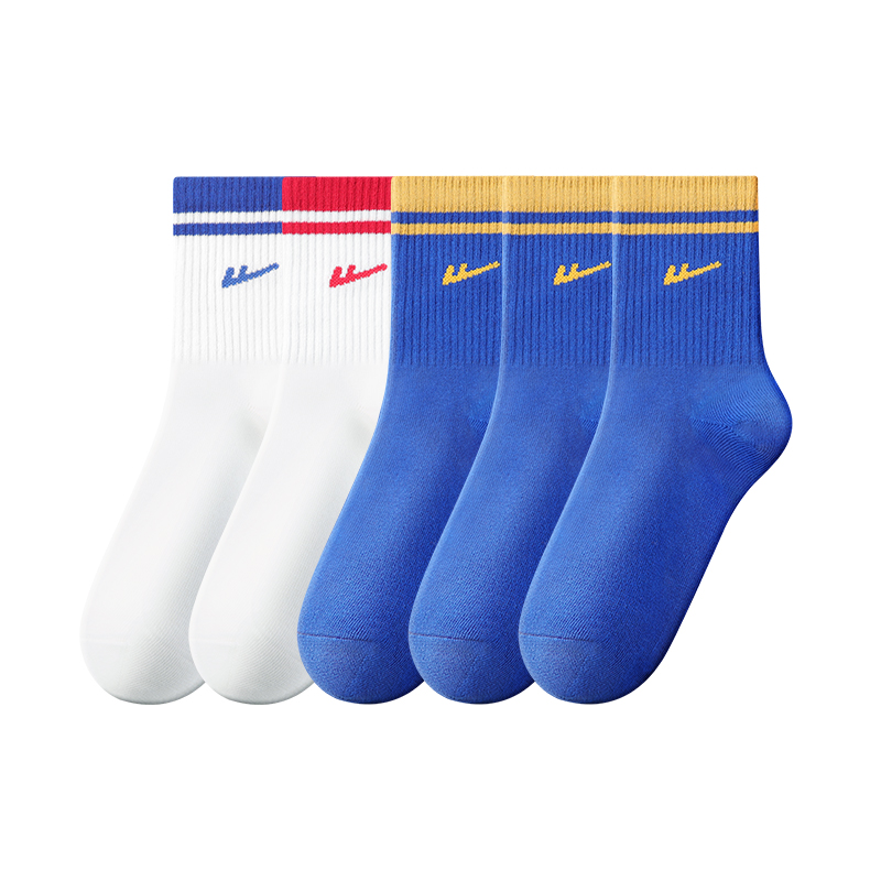 

Носки Warrior до середины голени мужские, 5 пар, Black White, 2 Light Heather Gray, 2 Colorful Blue Yellow