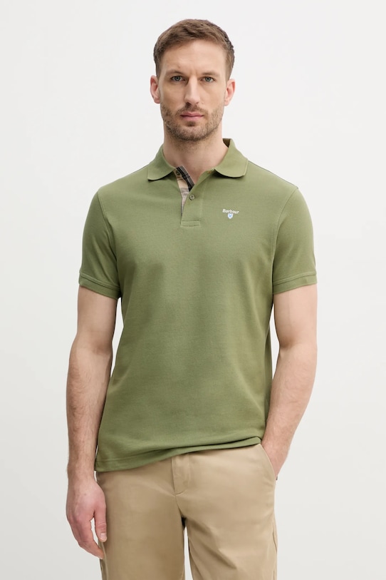 

Хлопковая поло Tartan Pique Polo Barbour, зеленый