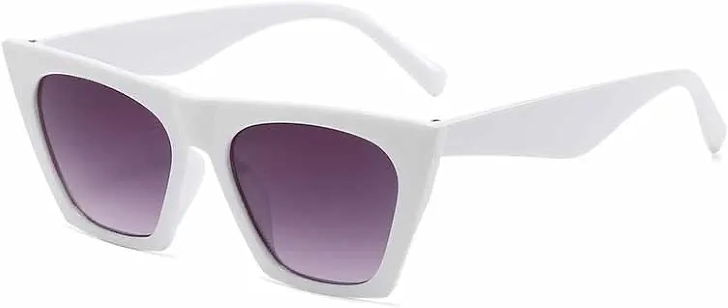 

Модные женские солнцезащитные очки класса люкс в винтажном стиле «кошачий глаз», классические солнцезащитные очки для активного отдыха и вождения с защитой от УФ-излучения UV400 TKKTLLT, White Gray