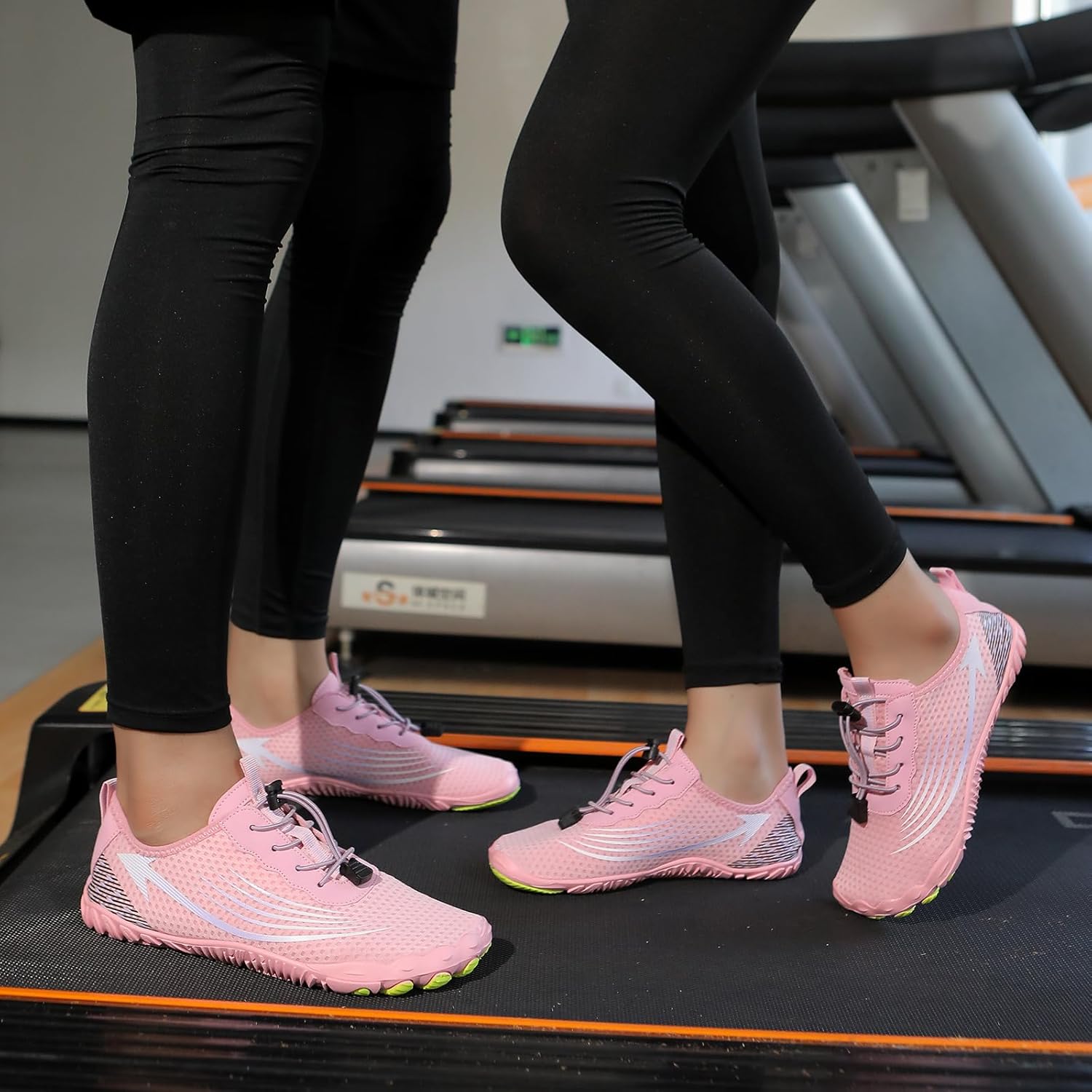 Кроссовки, Pro Barefoot с широкой носочной частью для походов, прогулок, здоровые и нескользящие легкие дышащие кроссовки унисекс Kvotuu, розовый — фото 4