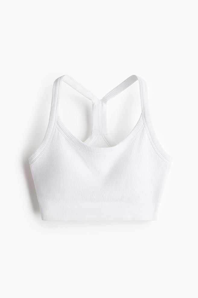 

Бесшовный спортивный бюстгальтер со средней поддержкой drymove H&M, белый
