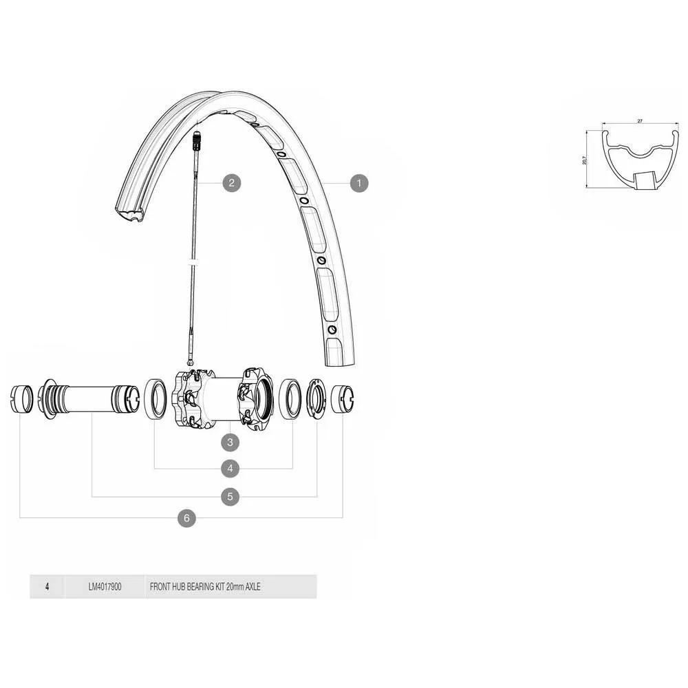 

Подшипники Mavic 20 mm Hub, серебряный