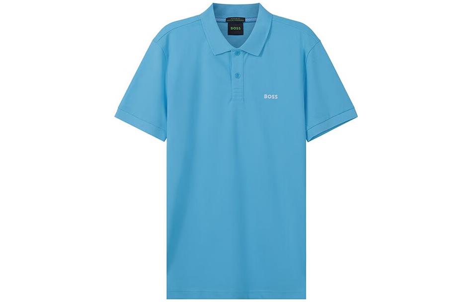 

HUGO BOSS Мужская рубашка-поло SS22, светло-синяя