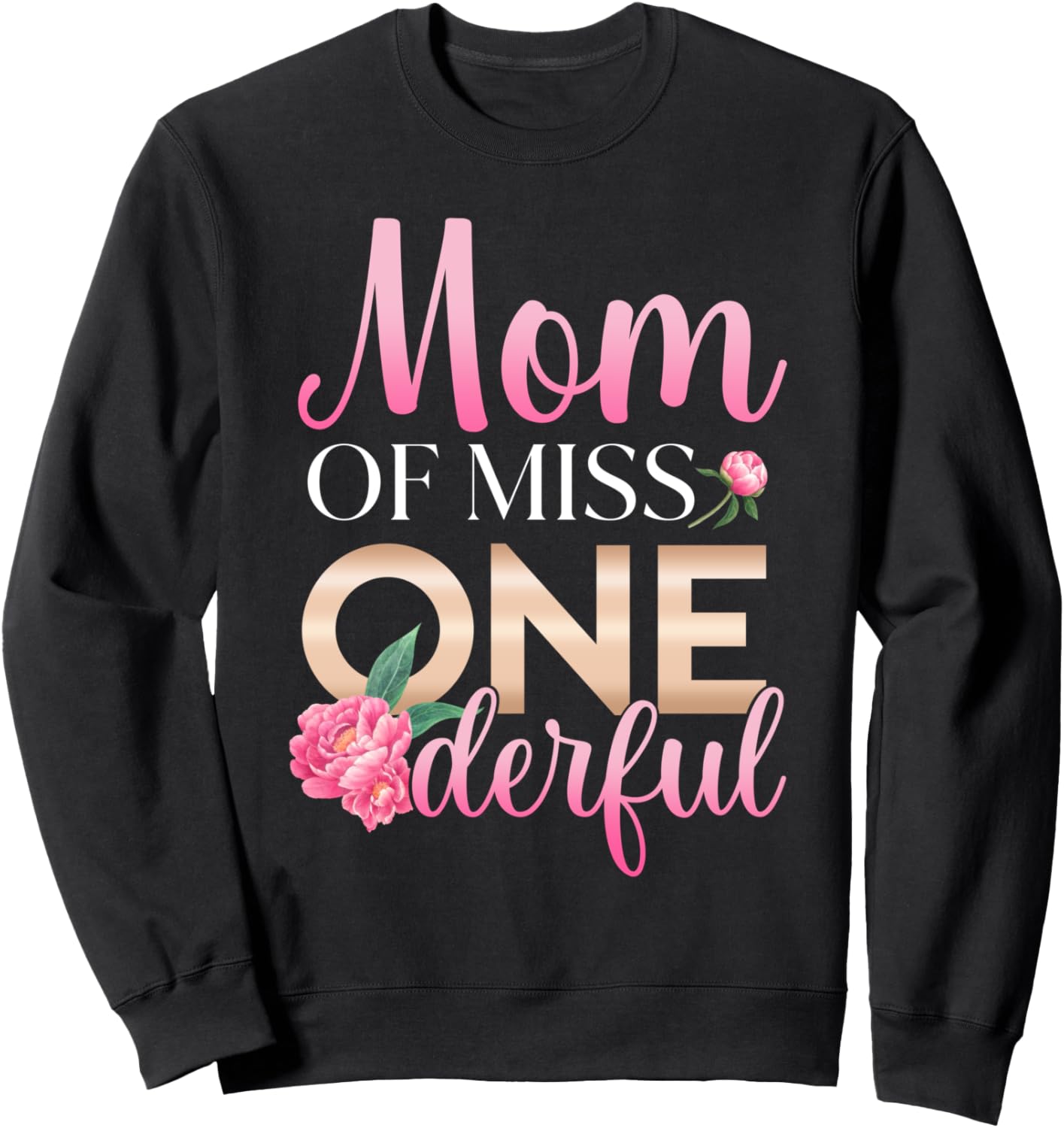 

Мама замечательной девочки в честь первого дня рождения: одинаковые семейные толстовки Miss Onederful Girls First Birthday Family Gifts, черный