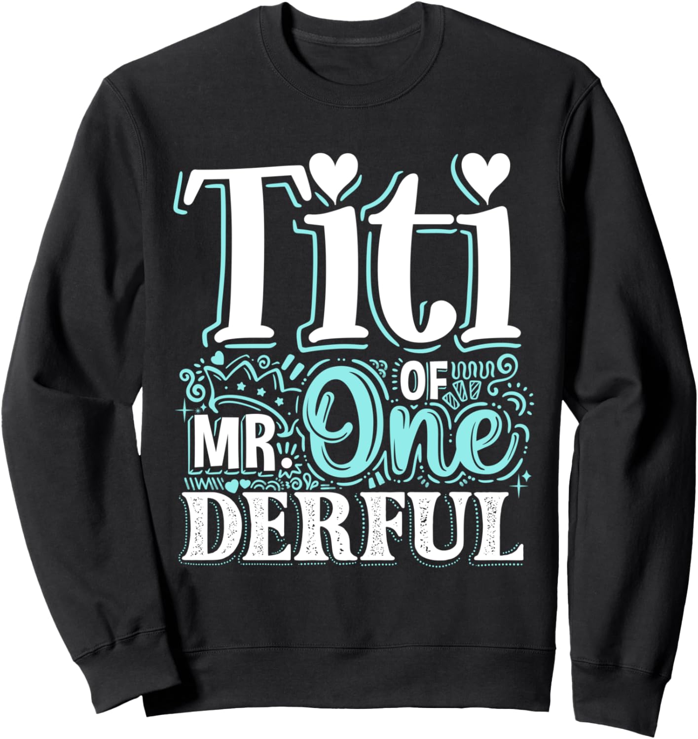 

Толстовка с надписью «Тити из Mr. Onederful, вечеринка в честь первого дня рождения, семейная, для тети» Mr One-Derful First Bday Matching Family Gifts, черный