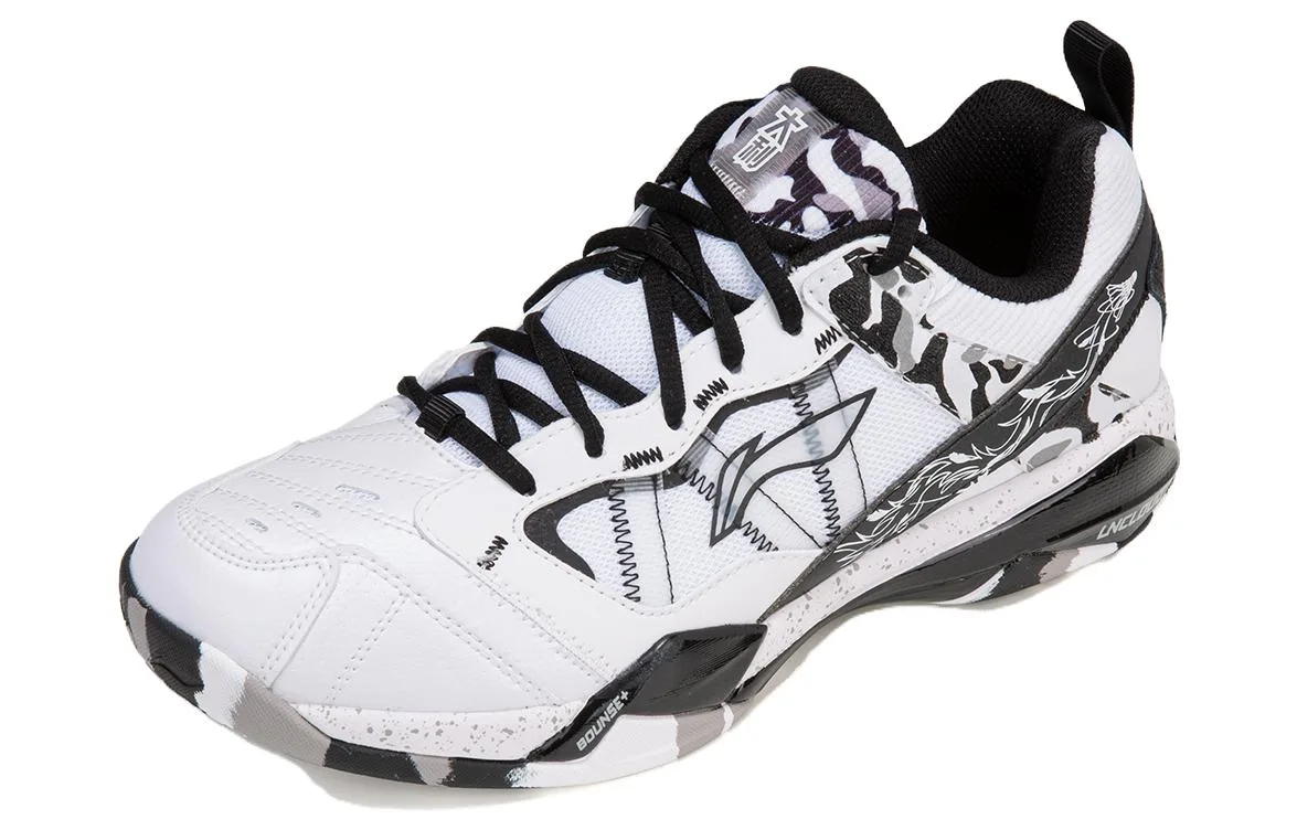 Кроссовки для бадминтона Li-Ning Abсорбирующие, низкие, унисекс, бело-черные — фото 4