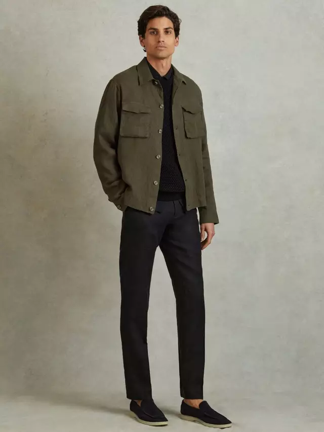 

Рубашка Reiss Viera Linen, хаки