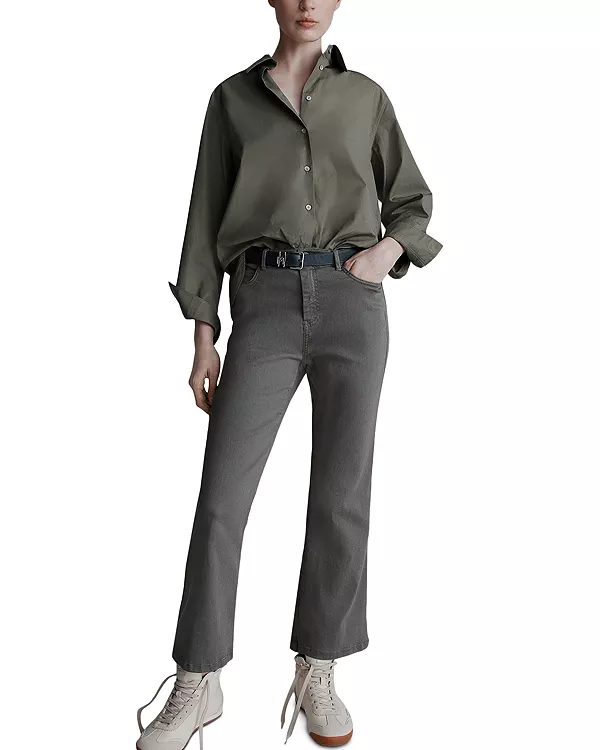 

Джинсы Artemio с высокой посадкой и расклешенными штанинами, оливковый цвет Marella, зеленый