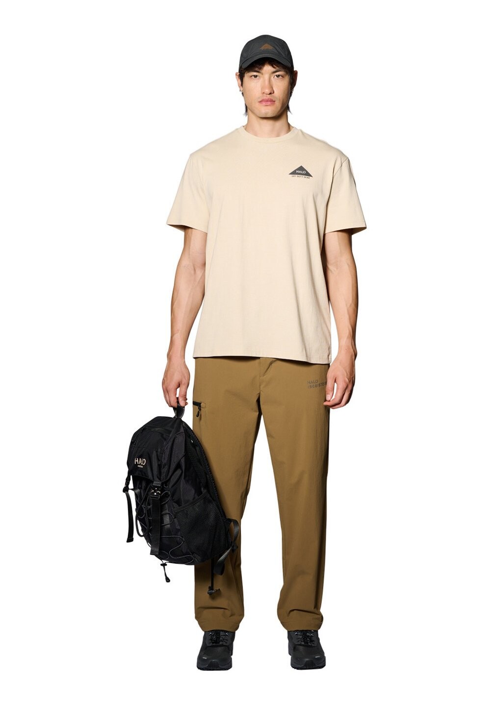 

Футболка с принтом HALO, бежевый