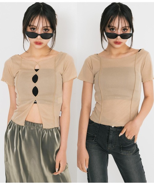 

Топ подростковый двусторонний прозрачный ANAP GiRL, бежевый