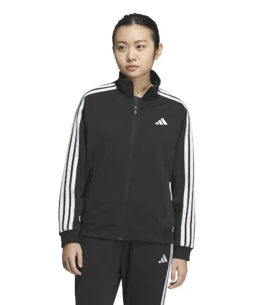 Трек-топ с логотипом adidas, свободный крой, полиэстер, черно-белый