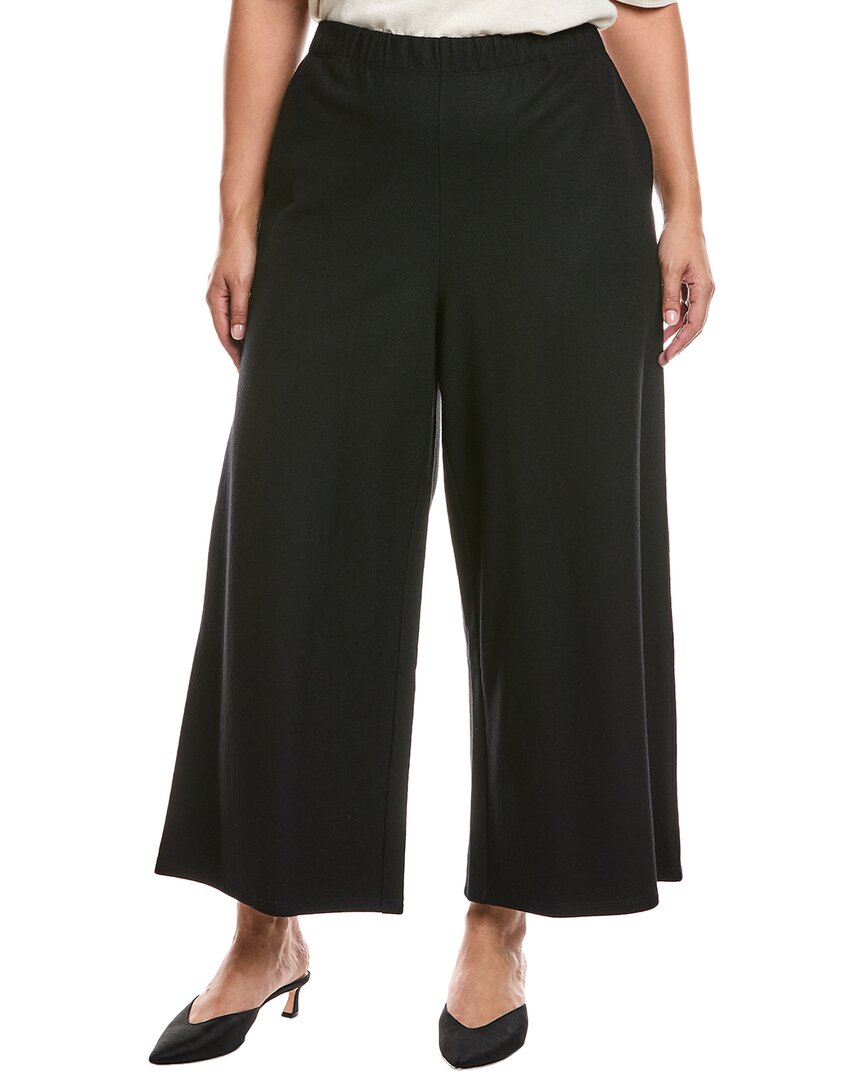 

Эйлин Фишер Плюс Широкие брюки до щиколотки из шерсти Eileen Fisher, черный