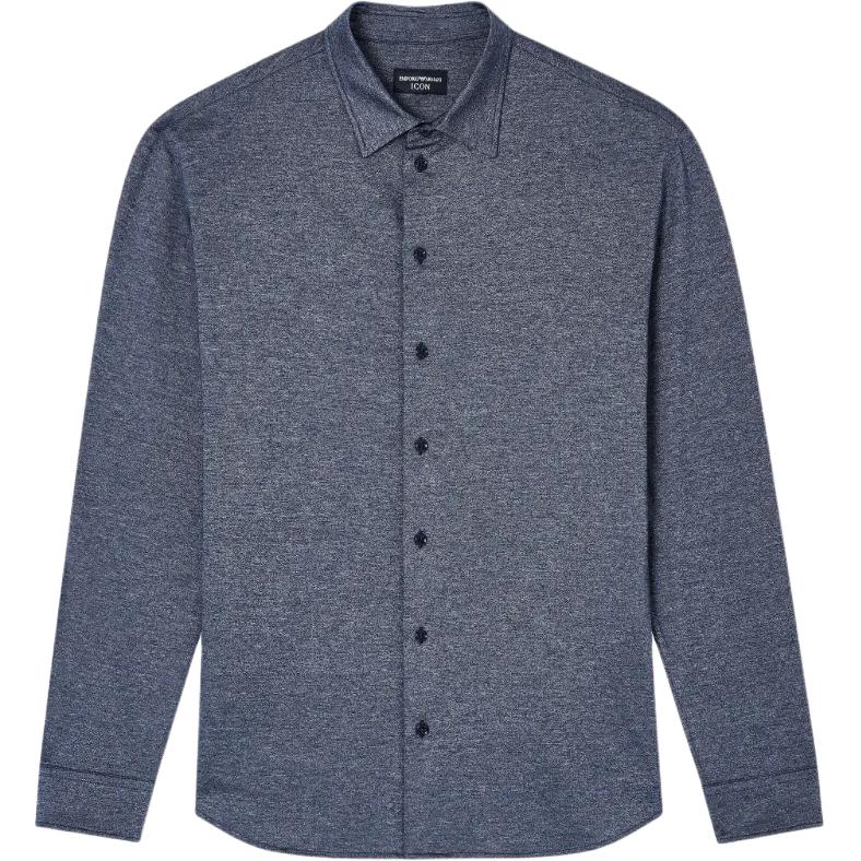 

Текстурированная рубашка с длинными рукавами EMPORIO ARMANI, синий