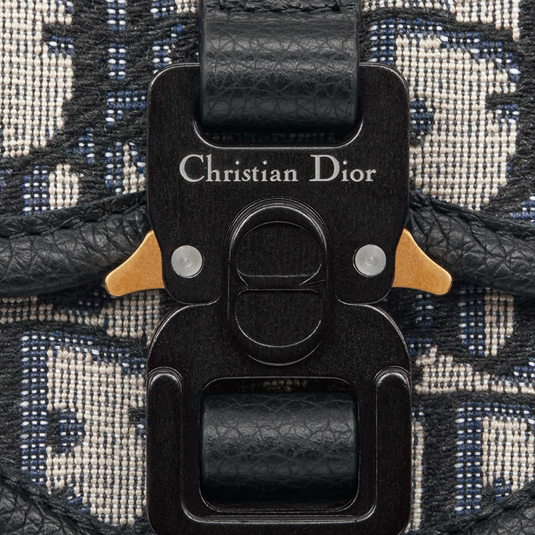 DIOR Косой принт тканевый клатч кошелек для монет мужской бежевый и черный — фото 4