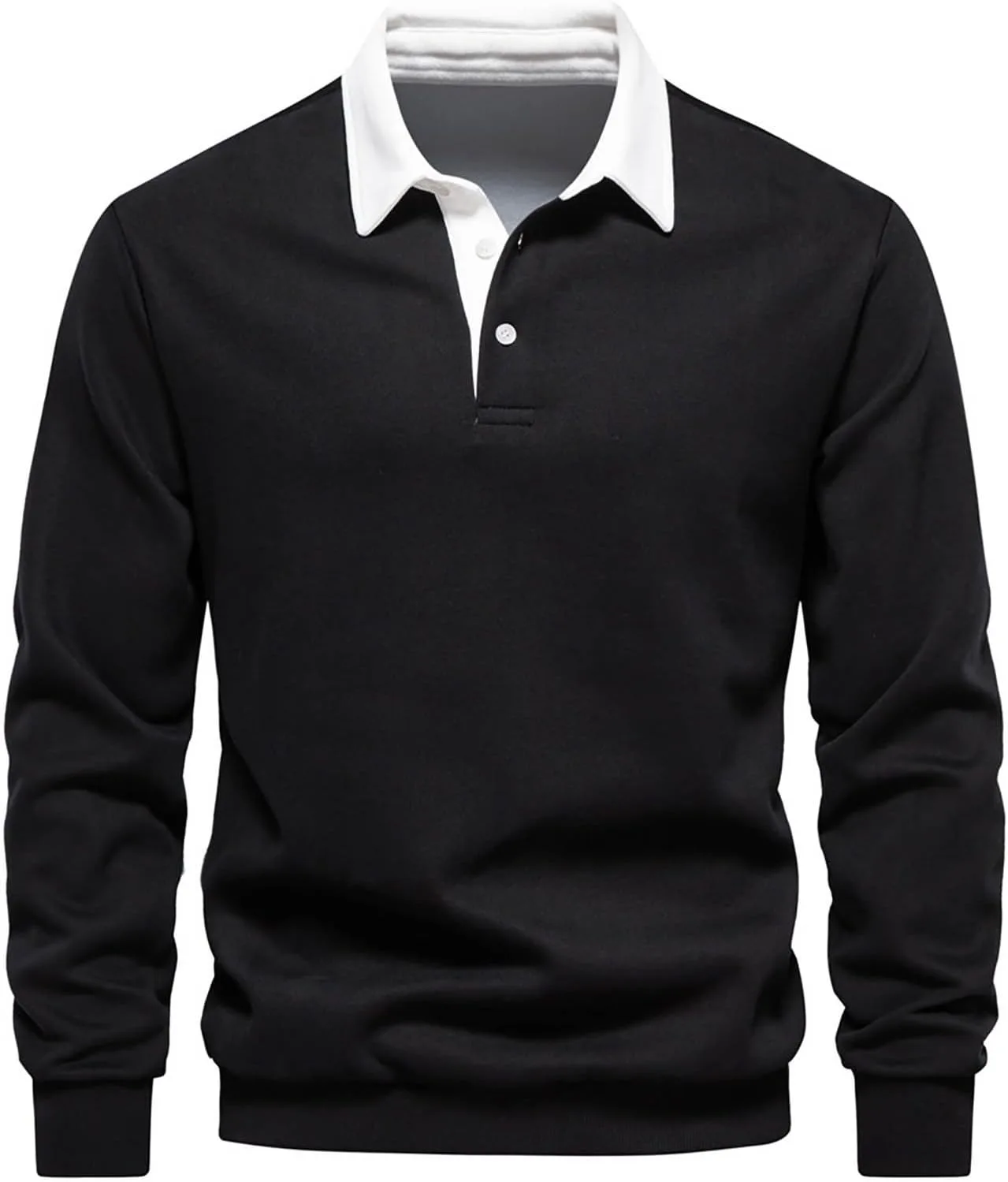 

Мужская поло с длинным рукавом и лацканом, Casual Slim Fit xoxingysm