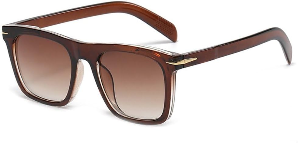 

Ретро-солнцезащитные очки с квадратными заклепками для женщин, модные солнцезащитные очки UV400 для мужчин, прозрачные солнцезащитные очки с градиентным зеркальным покрытием SKFGNX, Brown Tea Gradient