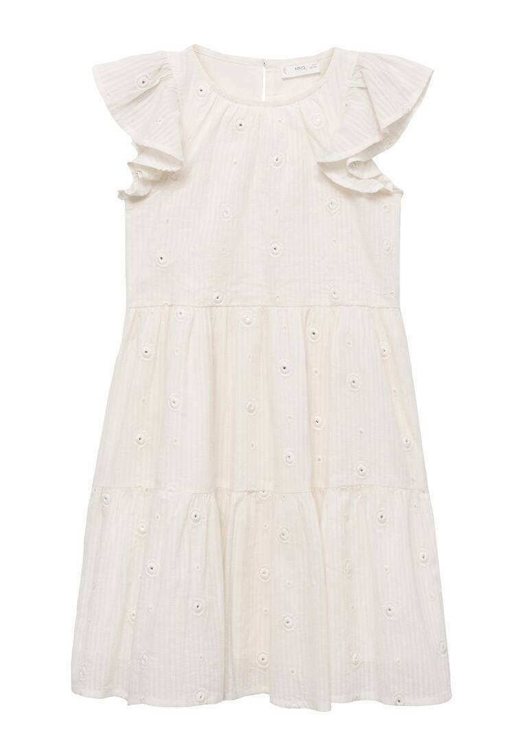 

Повседневное платье Mango Kids, слоновая кость