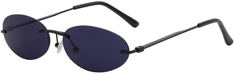 

Солнцезащитные очки LVTFCO овальной формы для женщин, маленькая оправа; солнцезащитные очки в стиле панк для мужчин; женские очки с защитой от УФ-излучения, Matte Black Blue