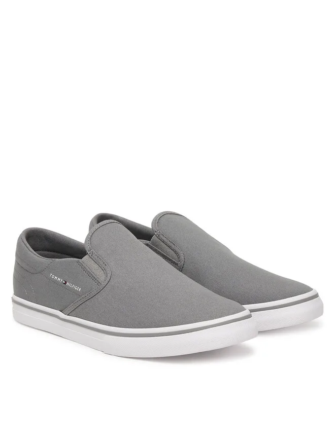 Tommy Hilfiger Слипоны Vulc Core из ткани FM0FM05689 серые — фото 2