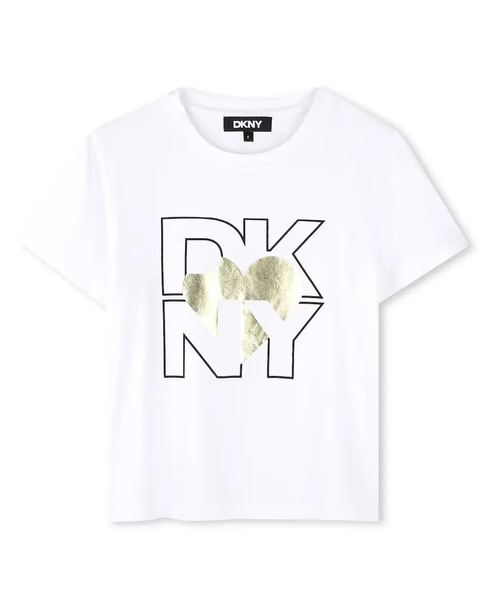 

Футболка с короткими рукавами для девочек DKNY, золотой