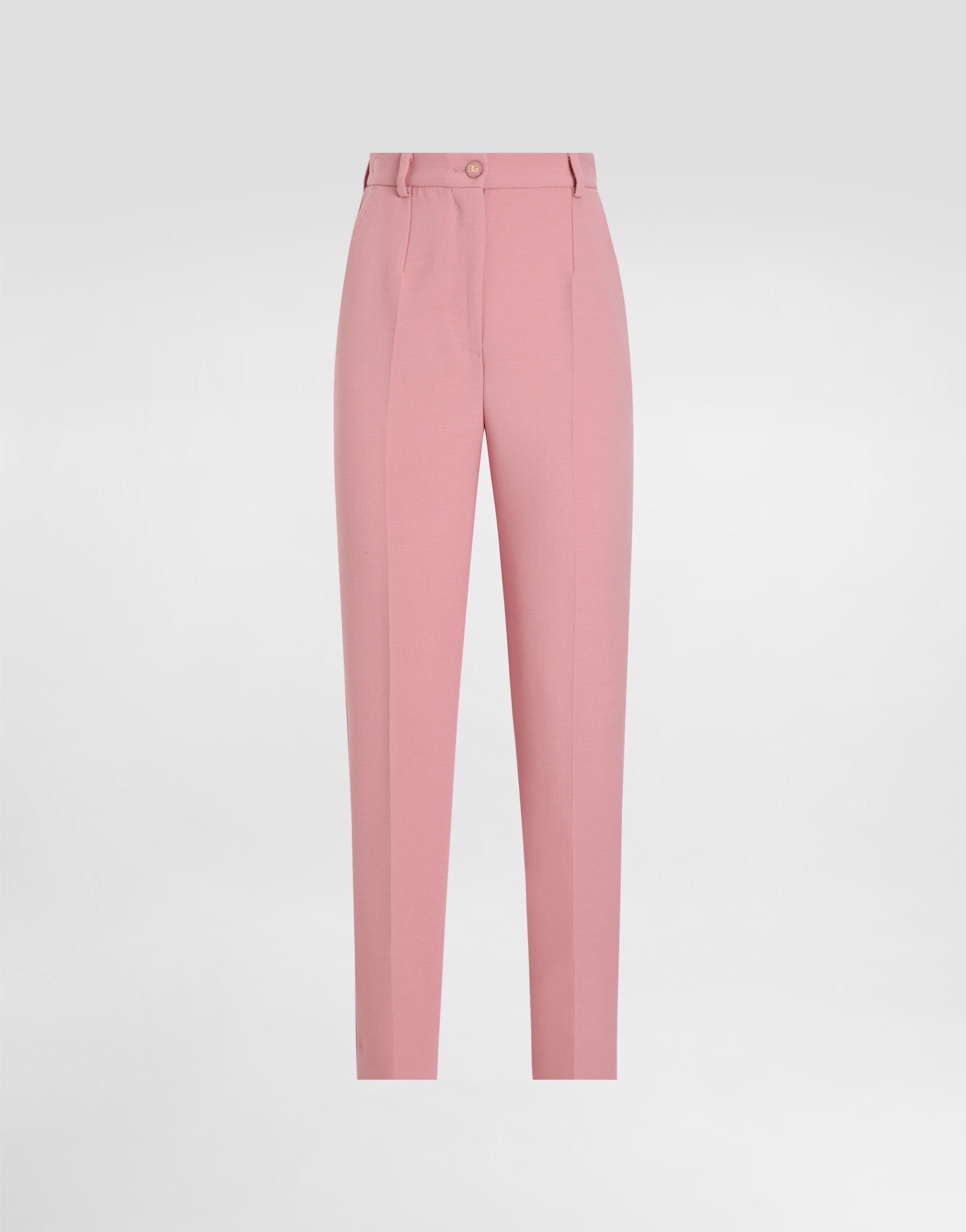 

Брюки из двойного шерстяного крепа на заказ Dolce & Gabbana, розовый