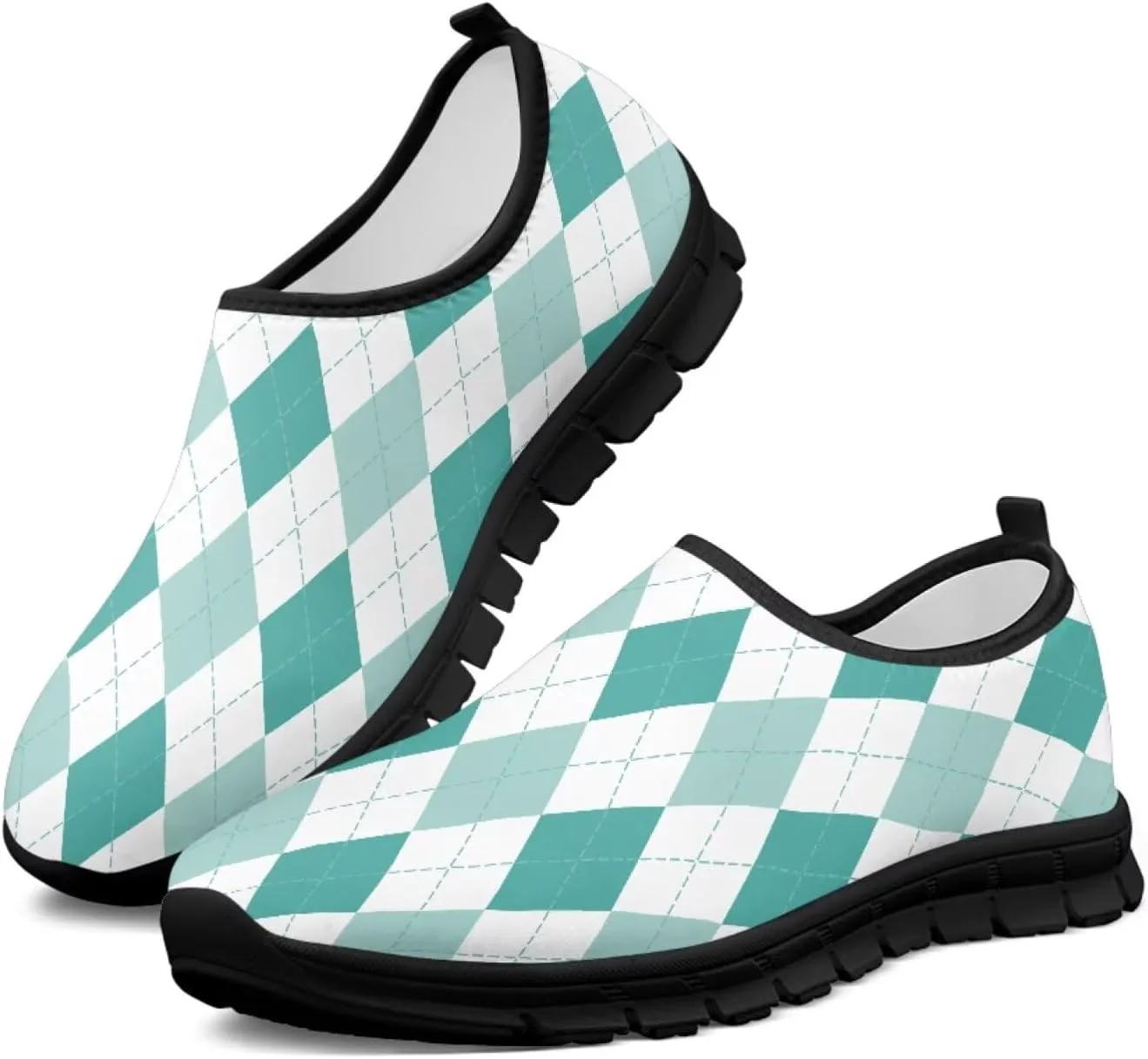 Женские кроссовки Howilath Slip on, дышащие повседневные лоферы для бега, удобная обувь без шнурков с противоскользящей подошвой, зеленый