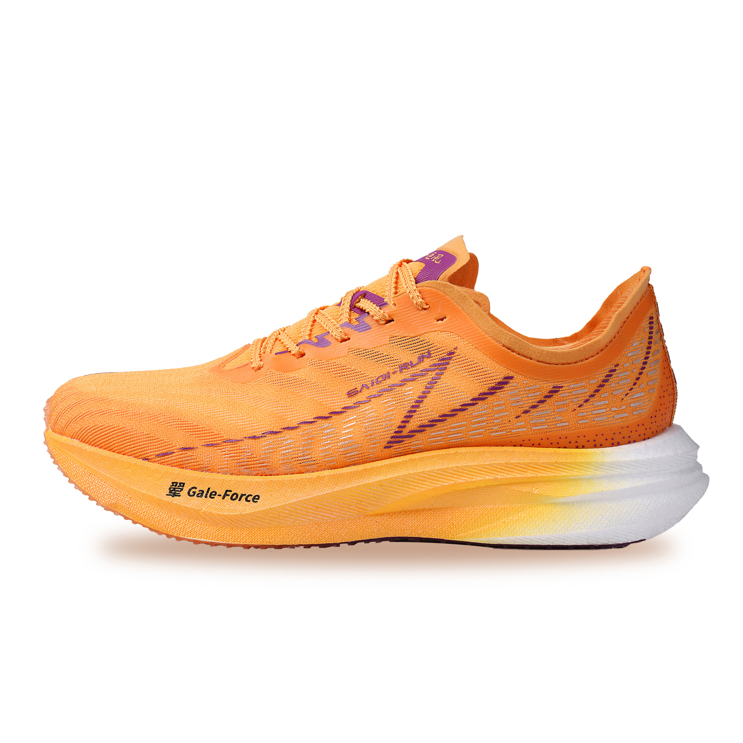 

SAIQI Низкие технологичные беговые кроссовки Hui Unisex Bounding Orange Flame Яркое оранжевое пламя, цвет Vibrant Orange Flame